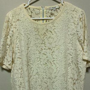 Madewell cream lace shirt size L